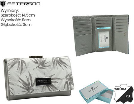 Portfel skóra + PU PTN PX23-1-NPK White