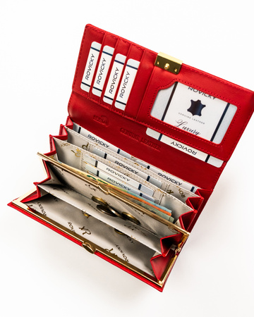 Portfel damski skórzany RH-24A-1-RS Red