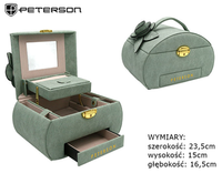 Plastic and leatherette jewelry box PTN SZK-01