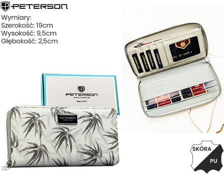 Portfel skóra + PU PTN PX25-1-NPK White