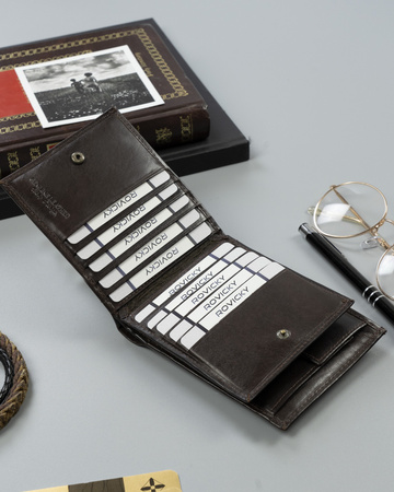 Portfel męski skórzany N01-RVT D.Brown