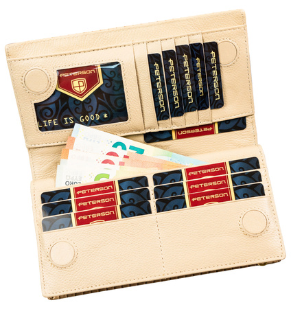 Portfel damski skóra+PU PTN PS1431-CRV KHAKI