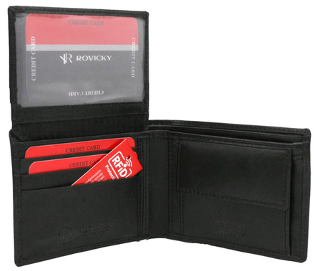 Men’s Gift Set: Leather Wallet and Keychain ROVICKY R-SET-M-N003-GVT
