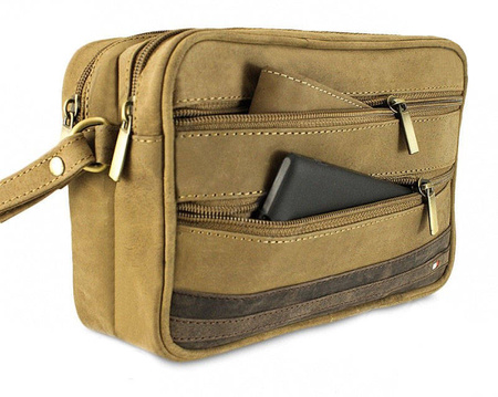 Saszetka skórzana ALWAYS WILD S3-2-R L.Brown+D.Brown