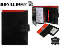 D1072L-VT BLACK-RED RFID men's leather wallet