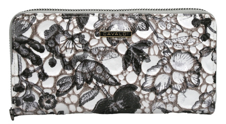 Portfel skóra + PU PN25-FL Black+White