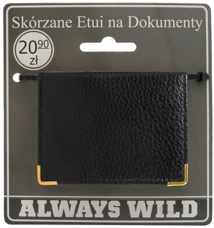Skórzane etui na dokumetny 302-BL Black