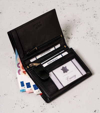 Portfel męski skórzany N575-RVTP-3074 Black-Red