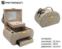 Szkatułka z tworzywa sztucznego i skóry ekologicznej PETERSON PTN SZK-01