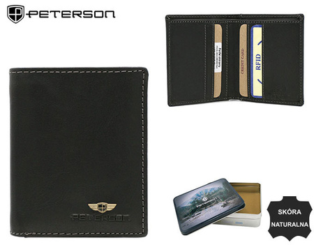 Portfel męski skórzany PTN WL-0904-COM Black