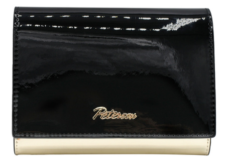 Portfel damski skórzany PTN 1N-445 Black+Gold
