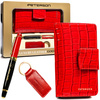 Damski zestaw prezentowy: portfel, długopis, brelok PTN ZDE-08 Red
