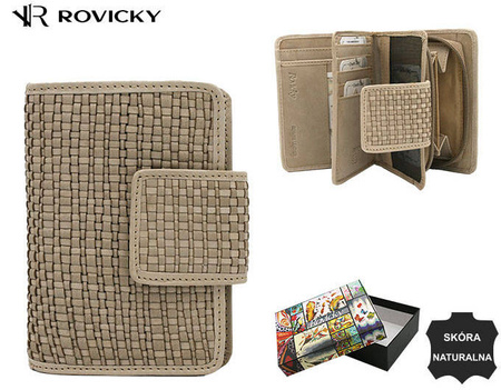 Portfel skórzany R-613-DDW Beige