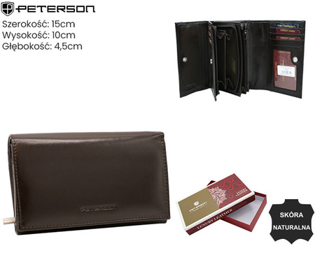 Portfel damski skórzany PTN RD-22-NGV Brown