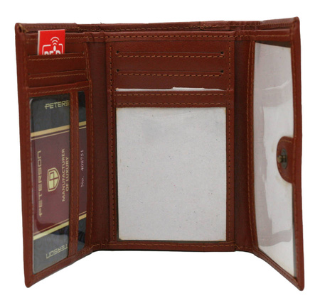 Portfel skórzany RFID PETERSON PTN 247-BO Tan