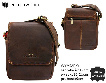 Torba męska skórzana PTN TB-708-COM Cognac