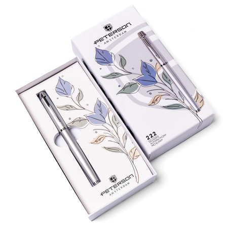 Długopis w pudełku Peterson PTN 222-GB Pearl-Silver