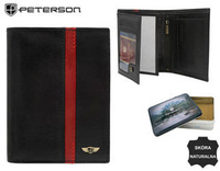 Men's leather wallet PTN N62-VTP BL-RED