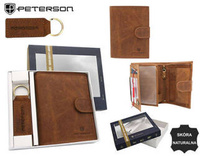 PETERSON PTN SET-M-N4L-CHM Leather Wallet+Badge Set