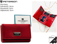 Portfel damski skóra naturalna+PU PTN PS108-HNL Red