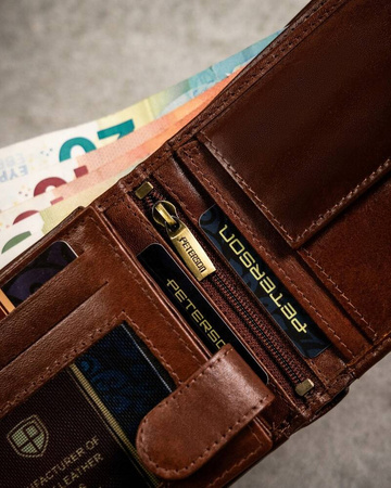 Zestaw prezentowy: skórzany portfel, etui ii brelok PETERSON PTN SET3-N992L-VT