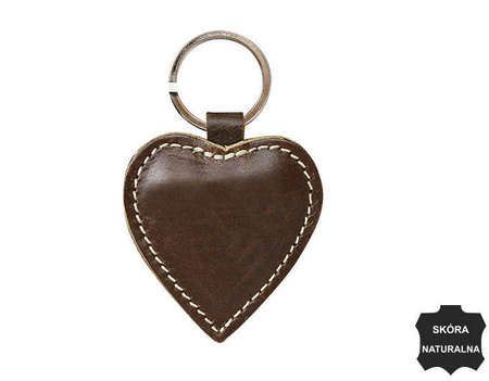 Skórzany brelok - serce HG010 Brown