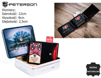 Portfel skórzany PTN 304.01 2-1-1 Black+Red