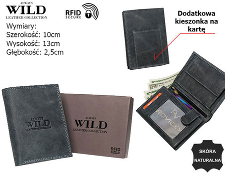 Portfel męski ze skóry naturalnej N4-P-CHM Black