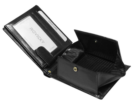 Portfel męski skórzany N61-RVTP-3036 Black-Red