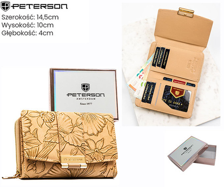 Portfel damski eko PTN 0015-FL Beige