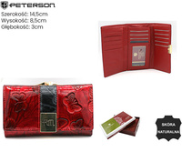 Portfel damski skórzany PTN 55020-NBF Red-Black