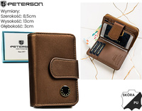 Portfel damski skóra naturalna+PU PTN PS115-HNL Brown