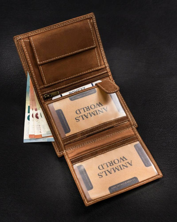 A men's wallet made of natural nubuck leather for horse enthusiasts Always Wild N4-CHM-HORSE