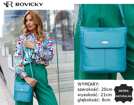 Torebka damska skórzana R-346-23-NS Turquoise