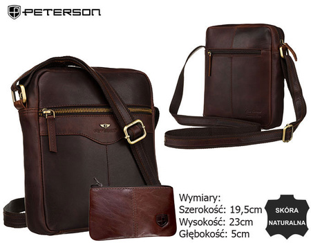 Torba skórzana + Etui PTN 711E-OPU Brown
