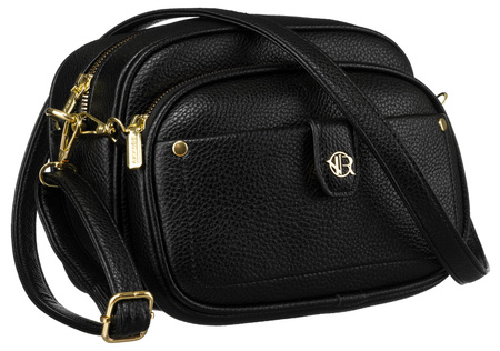 Set: handbag + pouch made from pebbled eco-leather PU R-KP-17-A19 Black