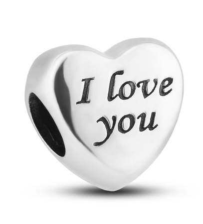 Silver charm Heart "I LOVE YOU" by PETERSON CHP-004