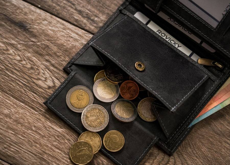 Duży męski portfel z naturalnej skóry nubukowej RFID N4-CHM-DOG-2 Black