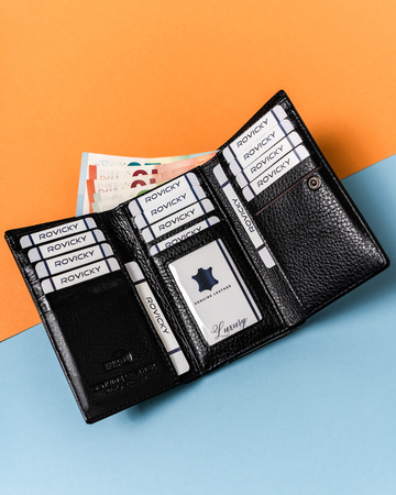 Portfel damski skórzany 55020-GBL Black