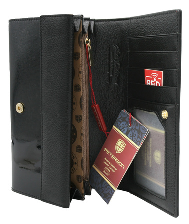 Portfel damski skórzany PTN 1N-411 Black+Red