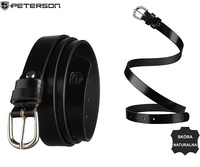 Pasek damski skórzany PTN LTP-12  Black-Silver