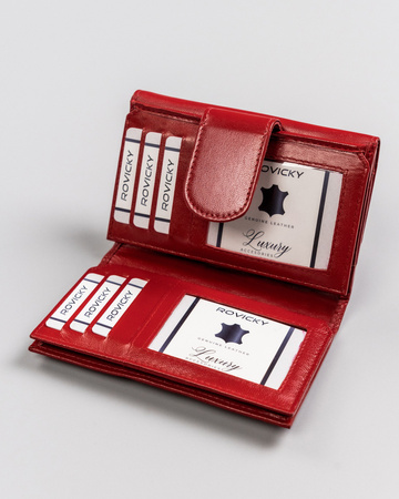 Women's leather wallet R-RD-40-GCL Red