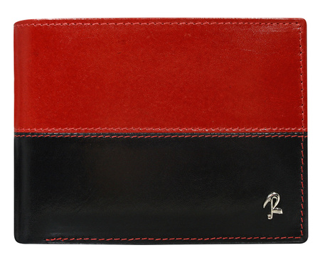 Portfel skórzany RFID ROVICKY N01-VT2 Black+Red