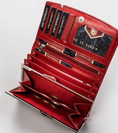 Peterson portfel skórzany PTN RD-31-GCL-A RED