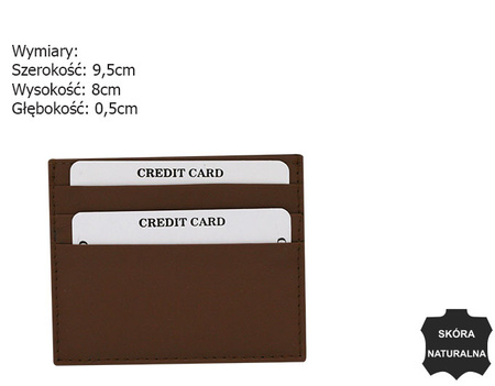 Skórzane etui na karty CC323-ACL Tan&Fam