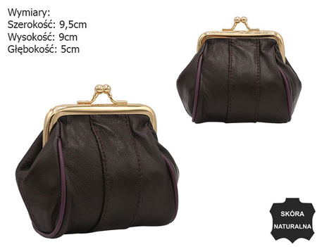 Leather coin purse 662 D.Brown