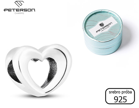 Srebrny charms w kształcie serca PETERSON CHP-025