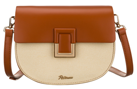 Torebka damska PTN PIWONIA Ecru-Brown