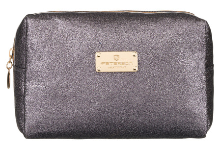 A glittering single-compartment travel vanity bag PTN KOS-L02-B Silver Peterson