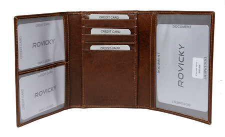 Skórzane etui na dokumenty RFID ROVICKY PAL50-RVT